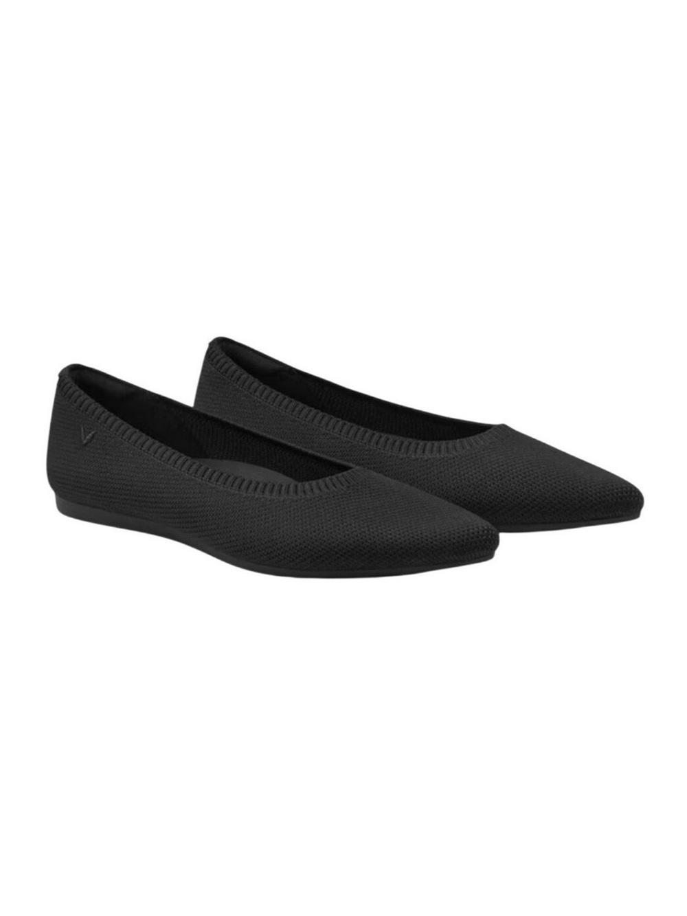 VIVAIA Black Pointed Toe Ballet Flats Knit Shoes Womens Size 10 EU 40.5
